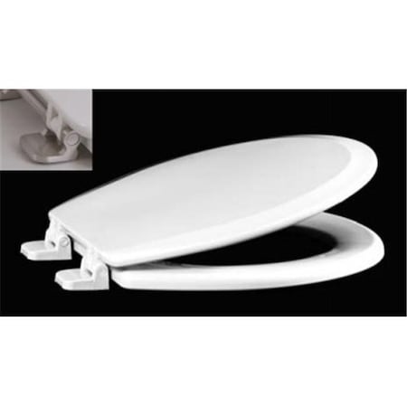 Centoco Manufacturing Corporation Centoco 700BN-001 White Premium Molded Wood Toilet Seat With Brushed Nickel Hinges 700BN-001